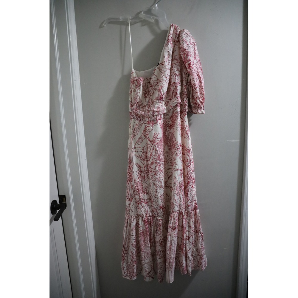 Expressβ XS Maxi Dress One Shoulder Ruffle Hem Floral Print Casual Party